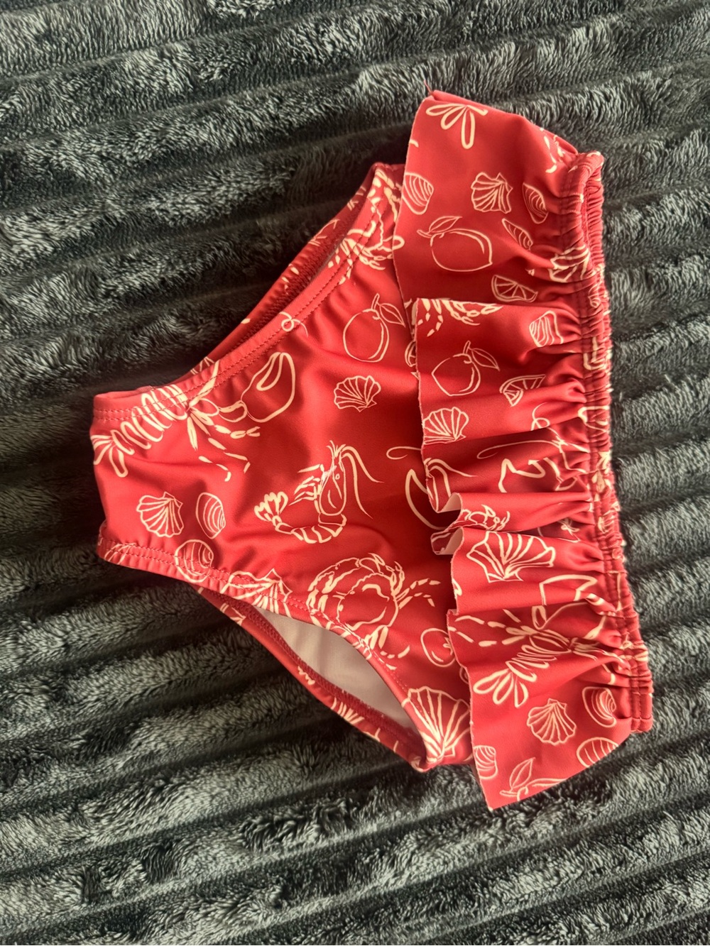 Gerber Coral Pink Seashell Ruffle Bikini Bottoms